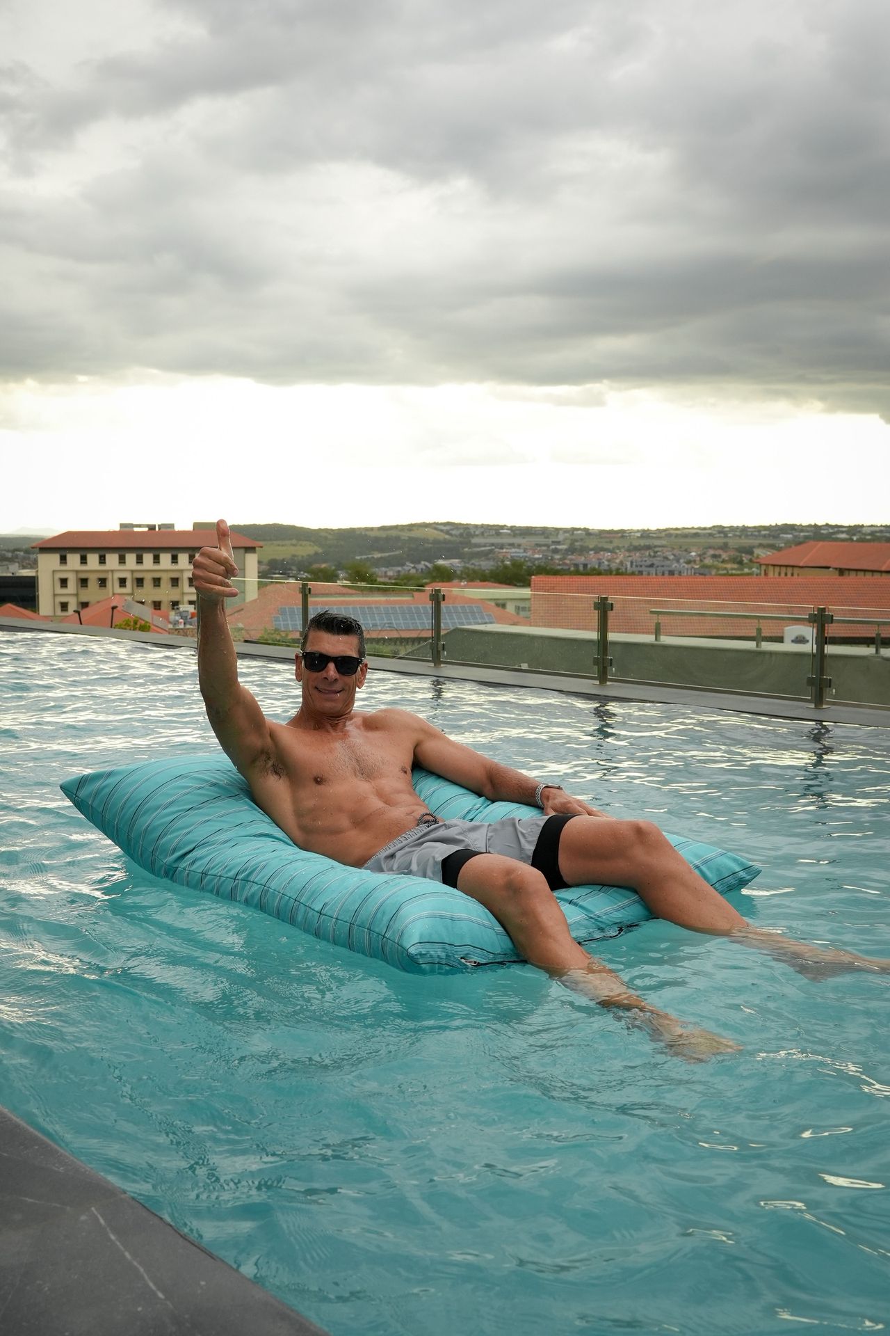 Cushy pool pillow lifestyle view