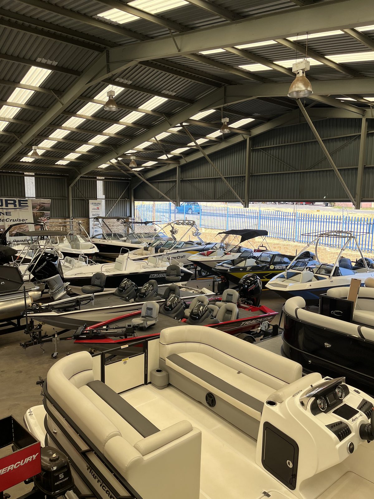 New and pre-owned boats under cover at Leisure Marine